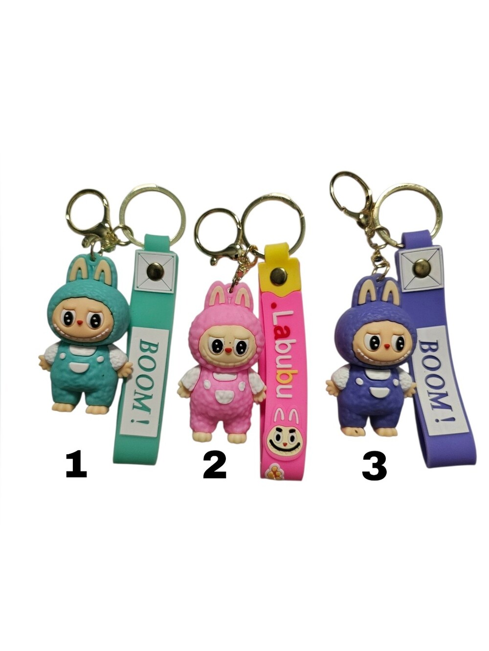 Monster Bunny (Pick 1) Keychain with Strap - Teal, Pink, Purple NWOT